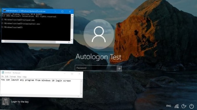 So führen Sie eine App auf dem Anmeldebildschirm in Windows 10 aus