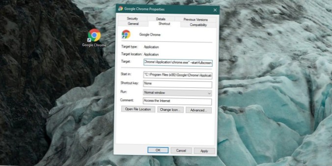 How to run Chrome in full screen on launch