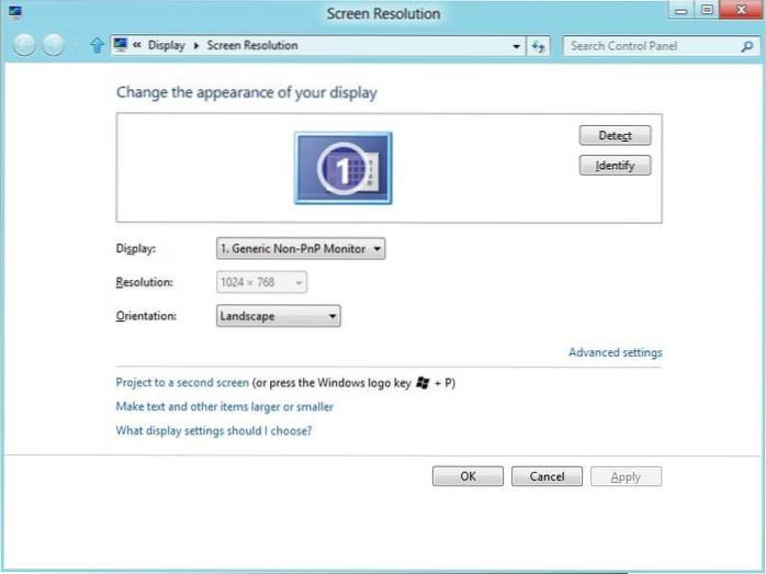 Comment exécuter des applications Metro sur des résolutions d'écran inférieures dans Windows 8