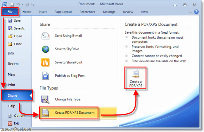 How To Save A File As PDF In Microsoft Office 2010