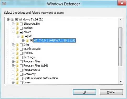Een map of station scannen met Windows Defender in Windows 8