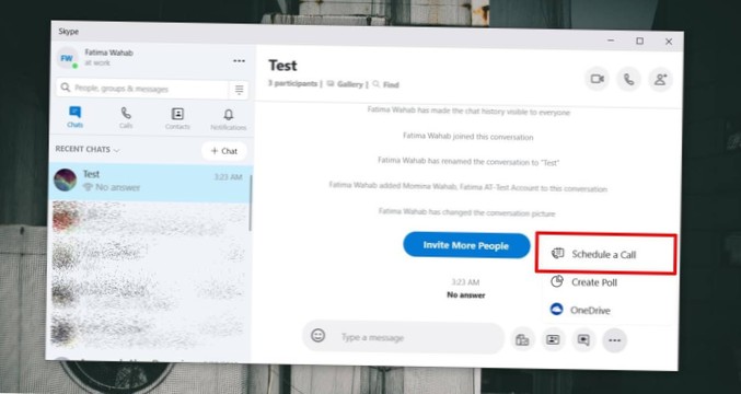 Jak naplánovat skupinový hovor na Skype