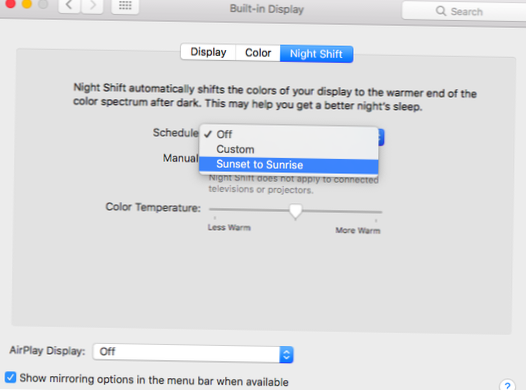 Cum să programați Night Shift pe macOS