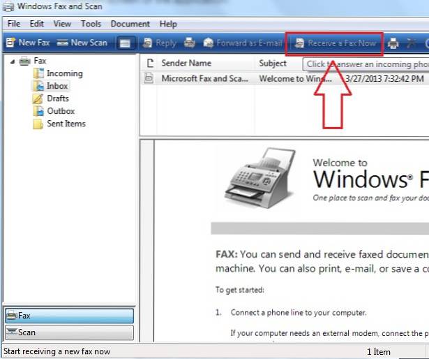 Senden und Empfangen von Faxen unter Windows 10