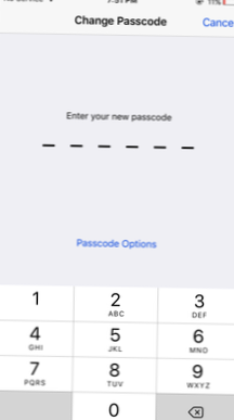 Come impostare un codice di accesso a 4 cifre in iOS 9