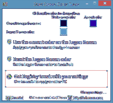 So legen Sie verschiedene Farben für den Startbildschirm und den Sperrbildschirm in Windows 8 fest.1