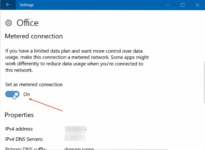 So stellen Sie die in Windows 10 gemessene Ethernet-Verbindung ein