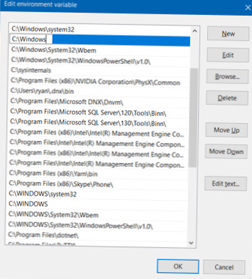 Como definir variáveis de ambiente de caminho no Windows 10