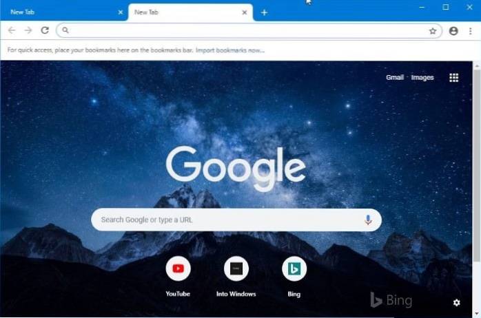 Jak nastavit obrázek jako pozadí stránky Google Chrome na nové kartě
