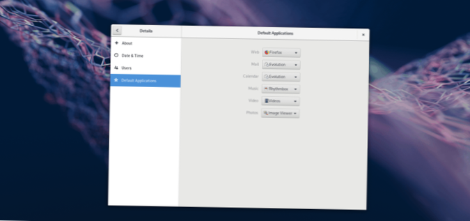Hoe de standaardinstellingen van het programma in Gnome Shell kunnen worden ingesteld