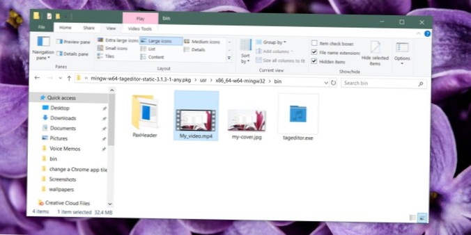 How to set the thumbnail image for a video on Windows 10
