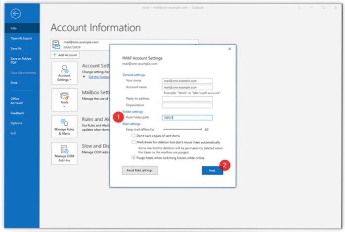 How to setup an email account in Microsoft Outlook 2016