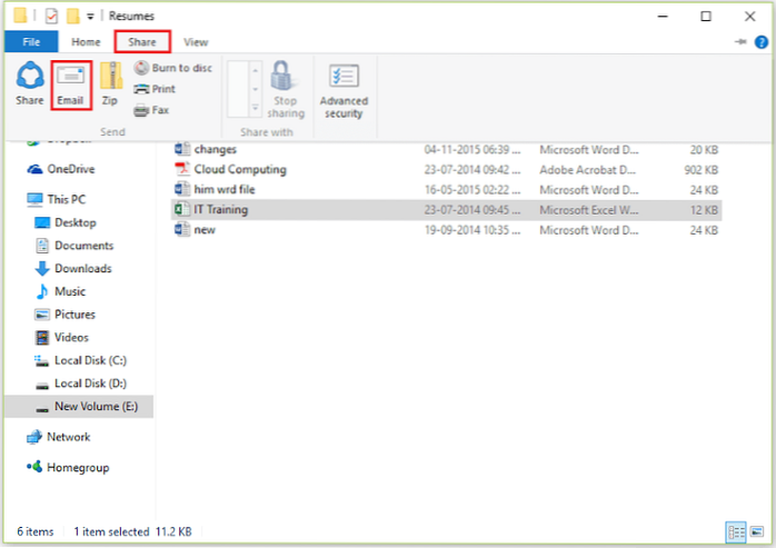 Cum să partajați fișiere prin aplicația de e-mail în Windows 10