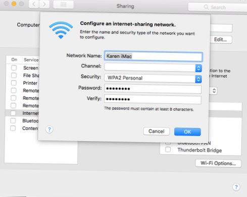How to share internet from a MacBook to an iPhone