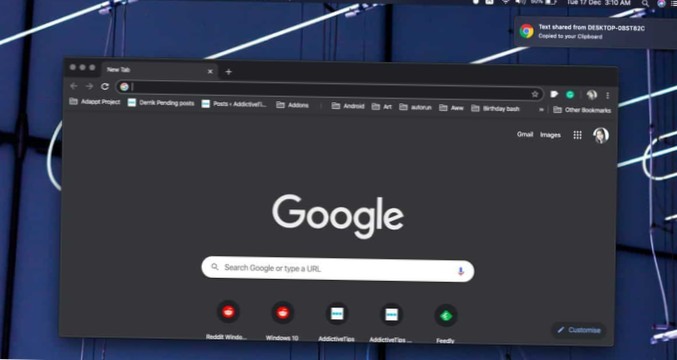 Hur man delar urklipp över Chrome-webbläsare