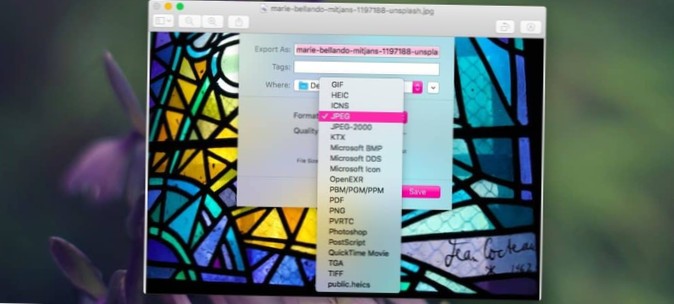 Jak wyświetlić ukryte formaty eksportu w Podglądzie na macOS