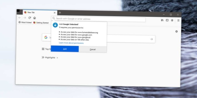 Een add-on sideloaden in Firefox