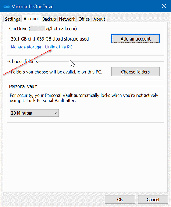 Como sair do OneDrive no Windows 10