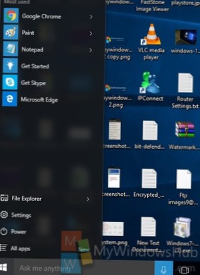 Comment réduire le menu Démarrer dans Windows 10