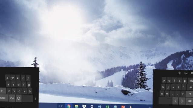 Jak rozdělit klávesnici na obrazovce v režimu tabletu Windows 10