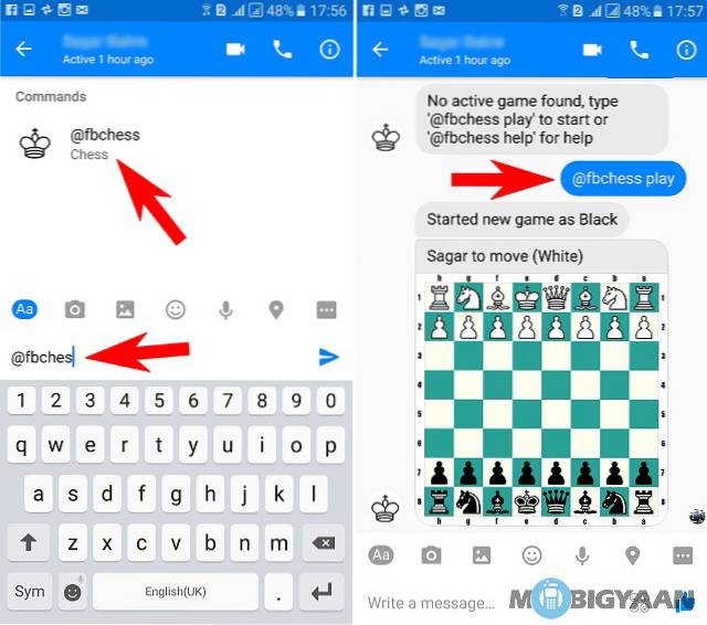 How To Start hidden Chess Game in Facebook Messenger App