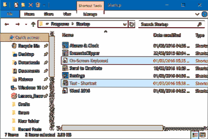 Come avviare programmi / app all'avvio in Windows 10