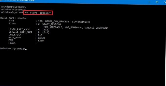 Jak zastavit a spustit službu Windows z příkazového řádku