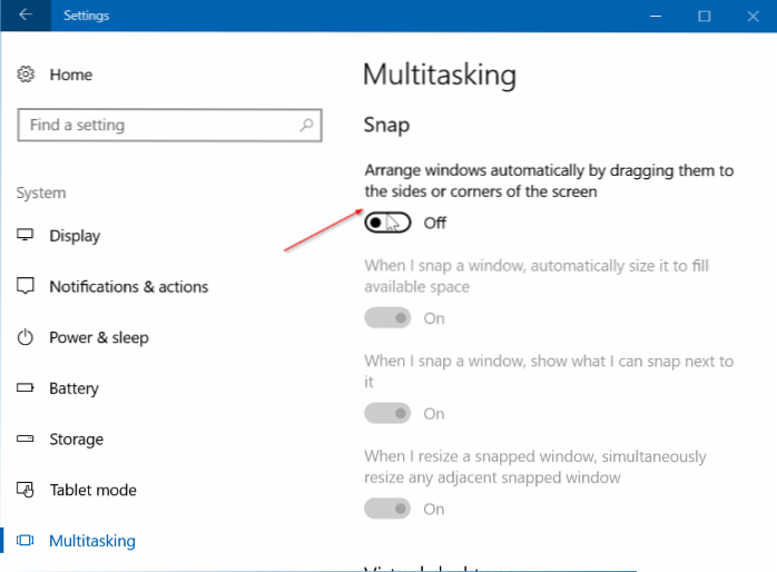 Cum să opriți redimensionarea automată a Windows în Windows 10
