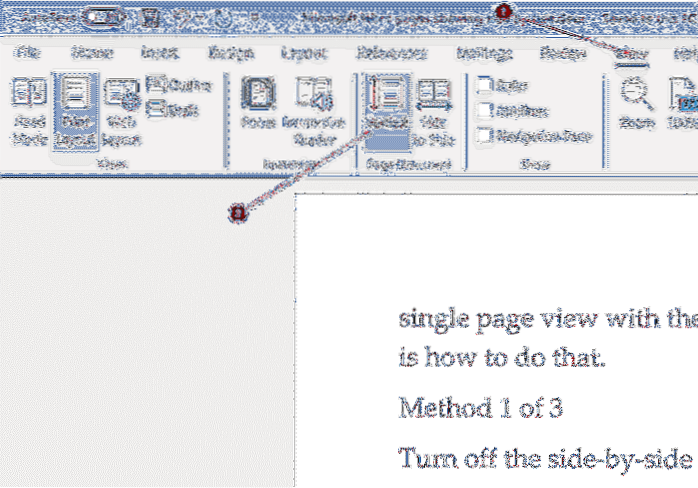 How To Stop Microsoft Office Word From Showing Two Pages Side-By-Side