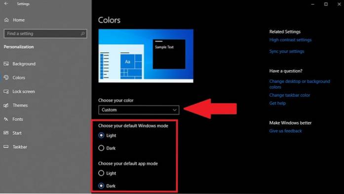 Cum să reveniți la tema întunecată în Windows 10