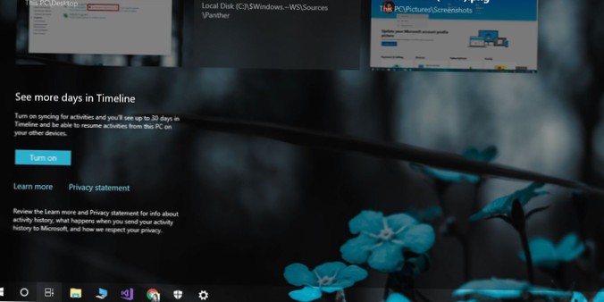 Come sincronizzare le attività della sequenza temporale su PC su Windows 10