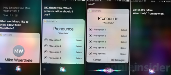 Wie man Siri beibringt, Namen unter iOS auszusprechen