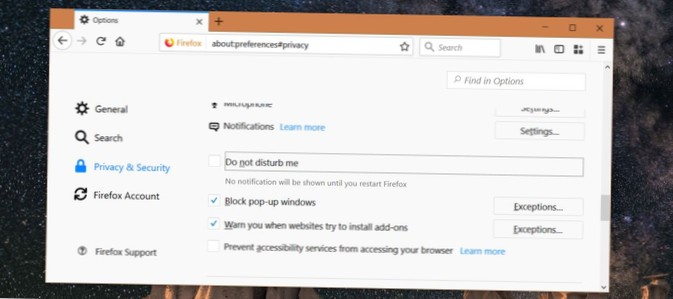 So deaktivieren Sie Benachrichtigungen in Firefox vorübergehend