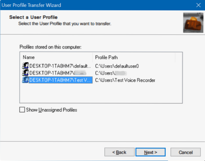 Jak převést uživatelské profily ve Windows 10