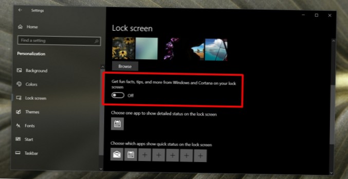 Slik slår du av Microsoft Rewards på låseskjermen på Windows 10