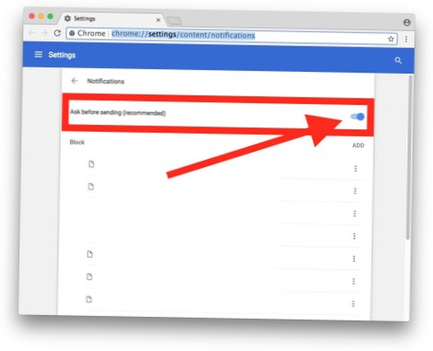 So deaktivieren Sie Benachrichtigungsanforderungen von Websites in Chrome