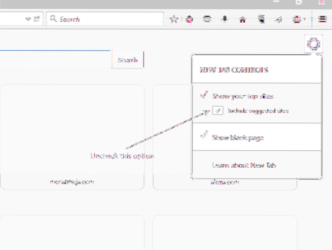 Come disattivare i siti suggeriti in Firefox