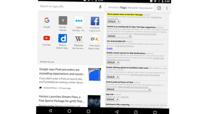 Slik slår du av forslag på siden Ny fane i Chrome
