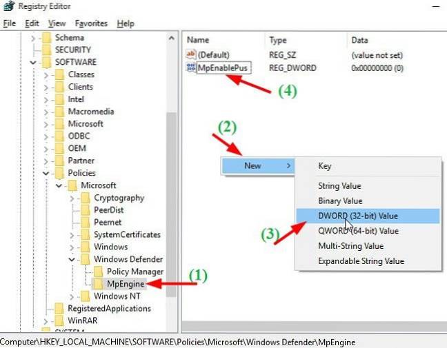 How to turn on Anti-Adware feature in Windows 10 defender