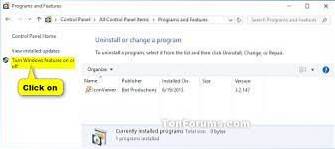 How To Turn Windows 10 Features On Or Off