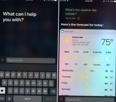 Come digitare comandi a Siri in iOS 11