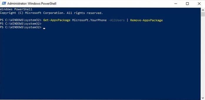 Cum se dezinstalează sau se reinstalează aplicația telefonului în Windows 10