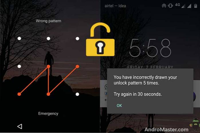 How To Unlock Forgotten Pattern Lock In Android