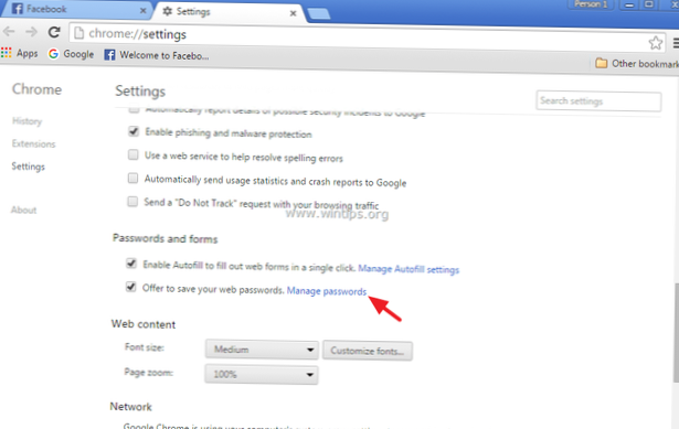 So aktualisieren Sie gespeicherte Passwörter in Chrome