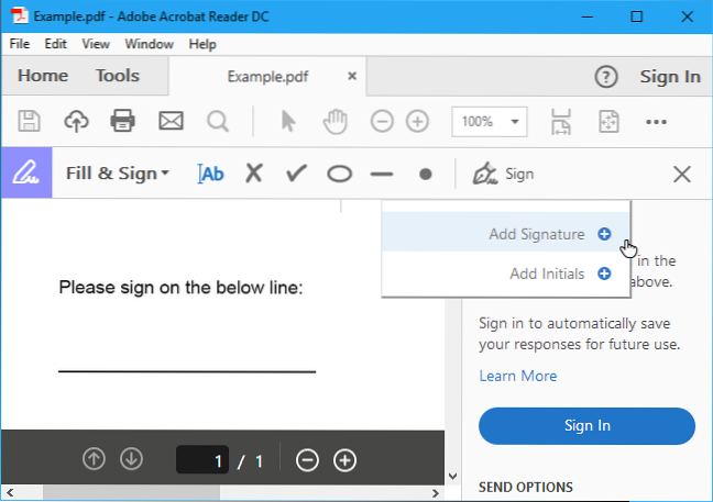 Sådan bruges Adobe Reader til elektronisk signering (E-signatur) PDF-dokumenter