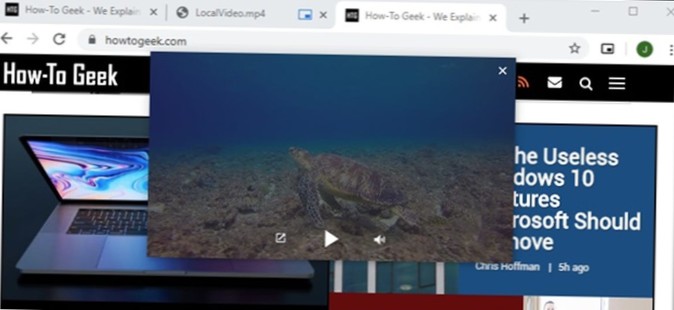 How to use Chrome Picture-in-Picture mode for local videos