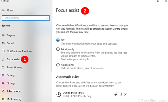 Come utilizzare Focus Assist per disattivare le notifiche di Windows 10 per un intervallo di tempo specifico