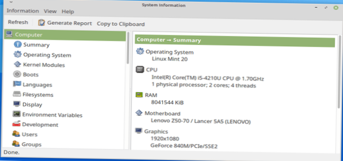 How to use HardInfo to check Linux hardware information