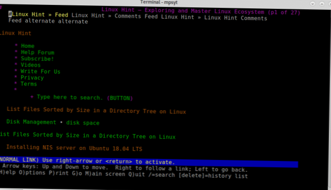 Cum se folosește Lynx pentru a naviga pe web de la terminalul Linux