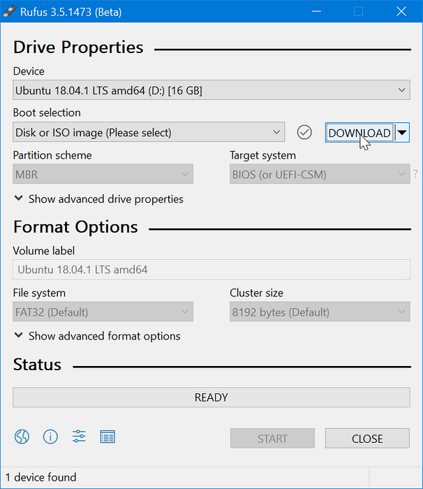Jak používat Rufus ke stažení systému Windows 10 ISO